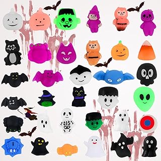 42Pack Halloween Mochi Squishy Toys, Kawaii Squishies Fidget Toys, Stress Relief Toys for Boys & Girls, Goodie Bag Stuffers Fillers, Party Favors for Kids 4-8 8-12, Stocking Stuffers