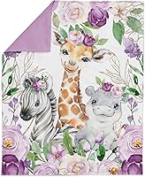 UNIQUE Safari Violet Flowers Roses Cotton Sateen Quilting Panel 19x25in - Ideal for Baby Quilts Blankets