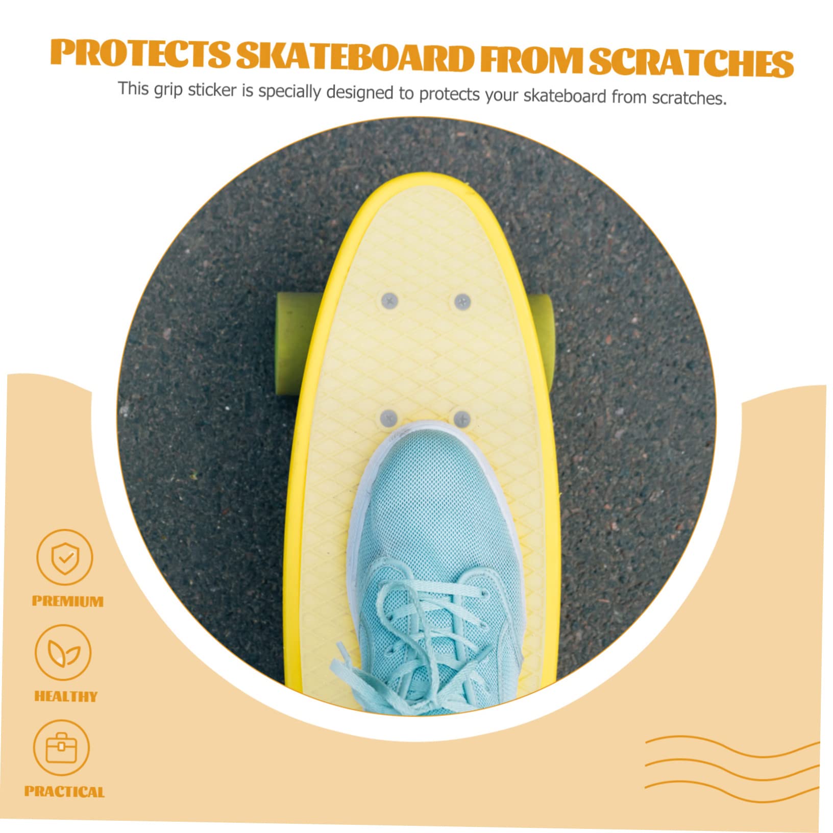 Ruban Antidérapant Pour Skateboard - Autocollant épais, étanche, Facile à Poser Et Retirer Sans Résidu - 6