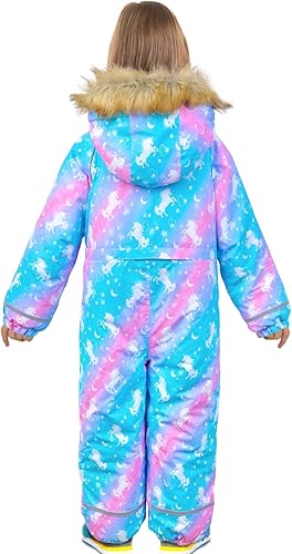 Miniatura 3 de PAMAID Traje de nieve de una pieza para niños, trajes de esquí, chaquetas y overoles para niñas, impermeables, para invierno, al aire libre,