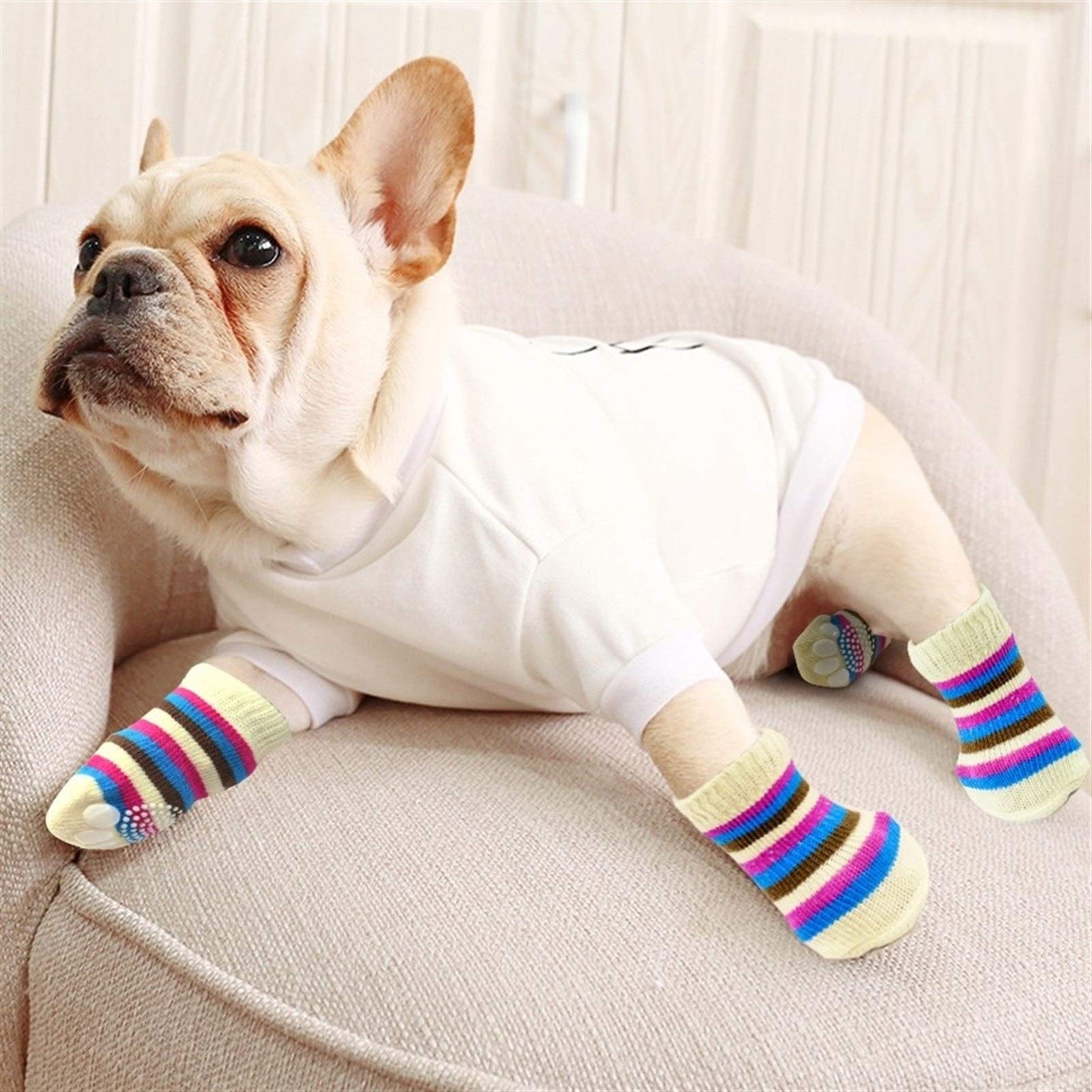 ABOOFAN 3 Stuks Honden Winter Sokken Anti-drop