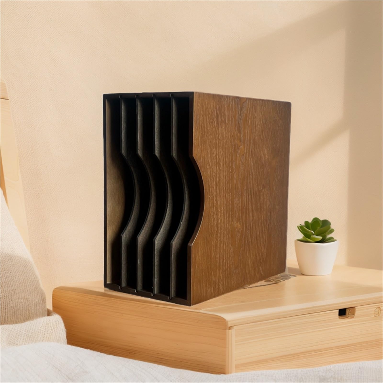 MRKU Porta Dischi, espositore per CD, Organizer per la casa, Porta vinili, Scatola per la Collezione, Libro in Legno
