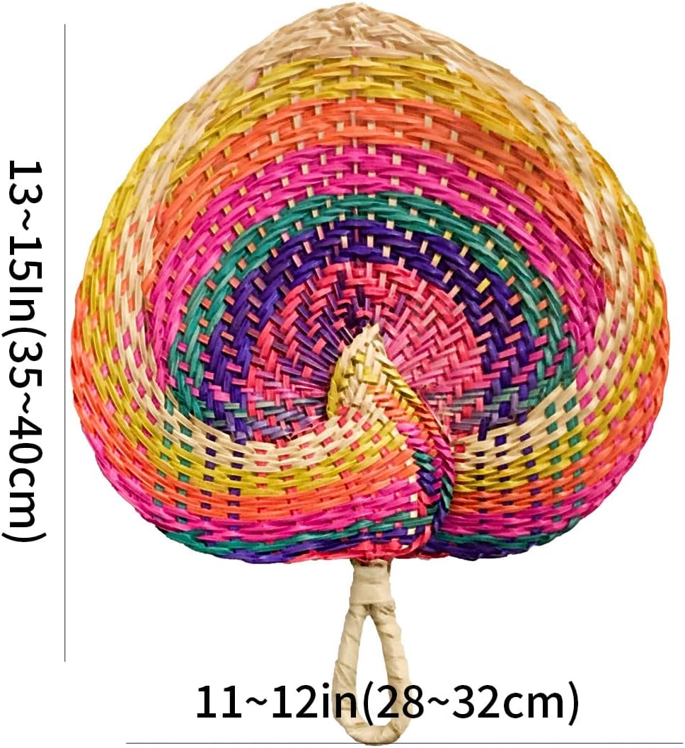 Rainbow Handheld Fan, Hand Woven Fan, for Rainbow Party Dance, Carnival Party Decoration, Pride Month LGBTQ Parade Accessories