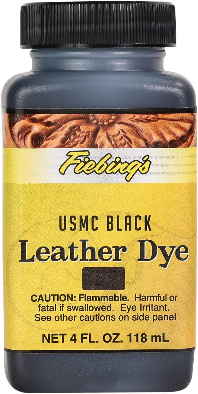 Fiebing'sFiebing's Leather Dye - Alcohol Based Permanent Leather Dye - 4 oz - USMC Black