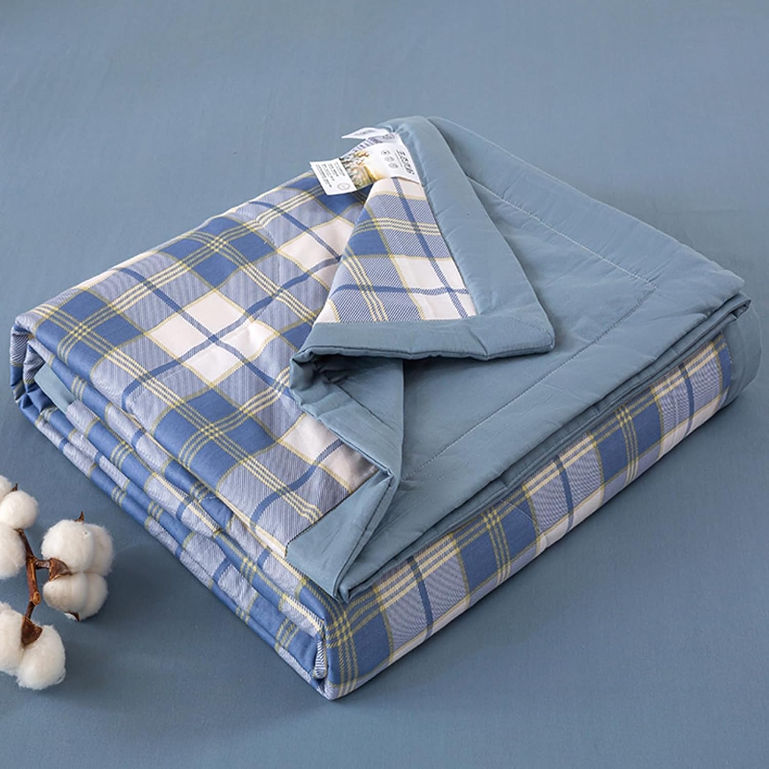 Couette d'été 200x230cm coton lavé couverture fraîche respirante lavable