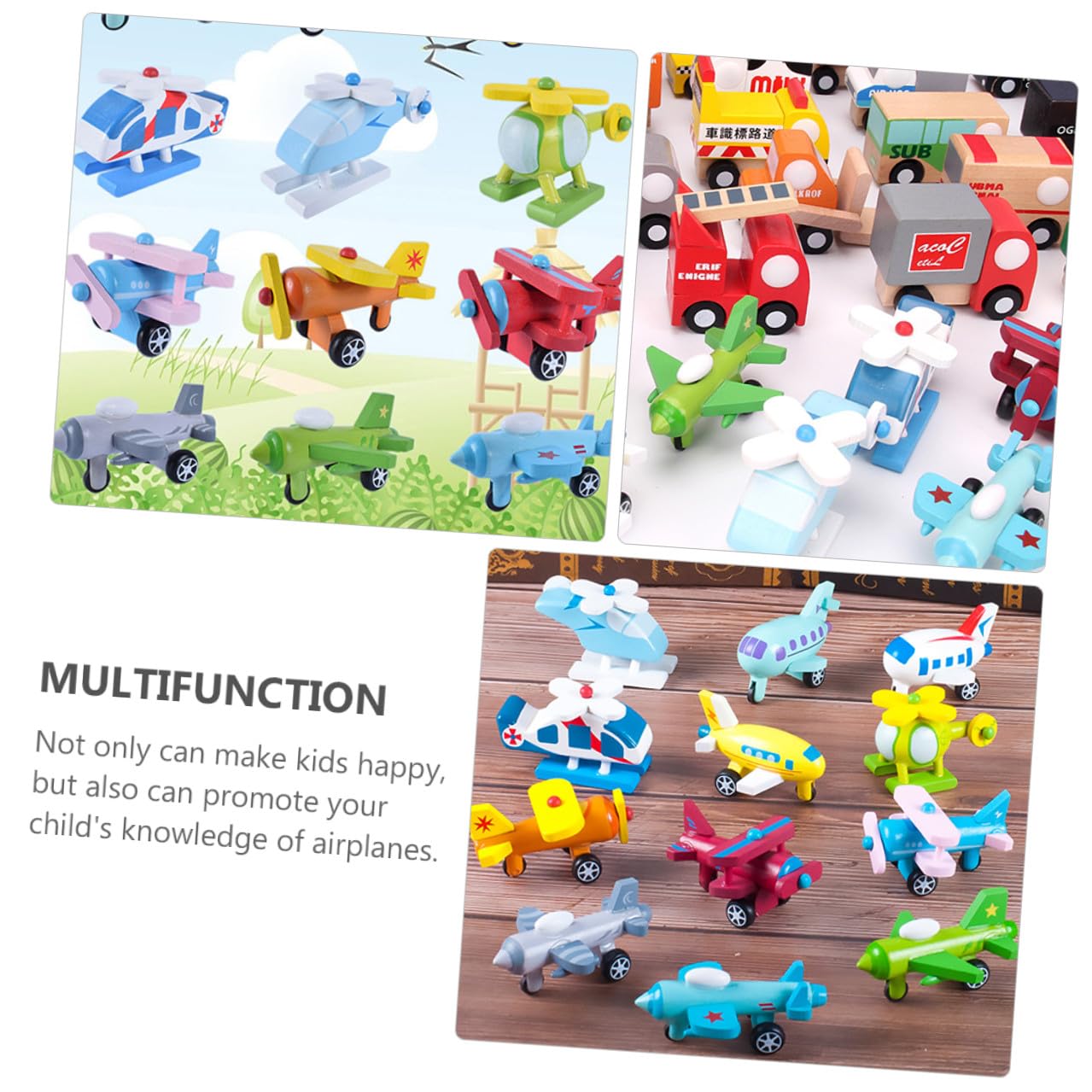 Juguete Educativo 12 Piezas Mini Aviones de Material Sintético para Niños y Bebés, Promueve Conocimiento y Control de Dirección, Adecuado para Aprendizaje Temprano