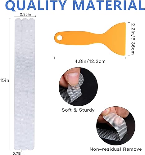 Miniatura 2 de Adhesivos antideslizantes para bañera (24 unidades, antideslizantes, adhesivos, con raspador, para bañera, ducha, piscina, escaleras, cocina, 15.0in)