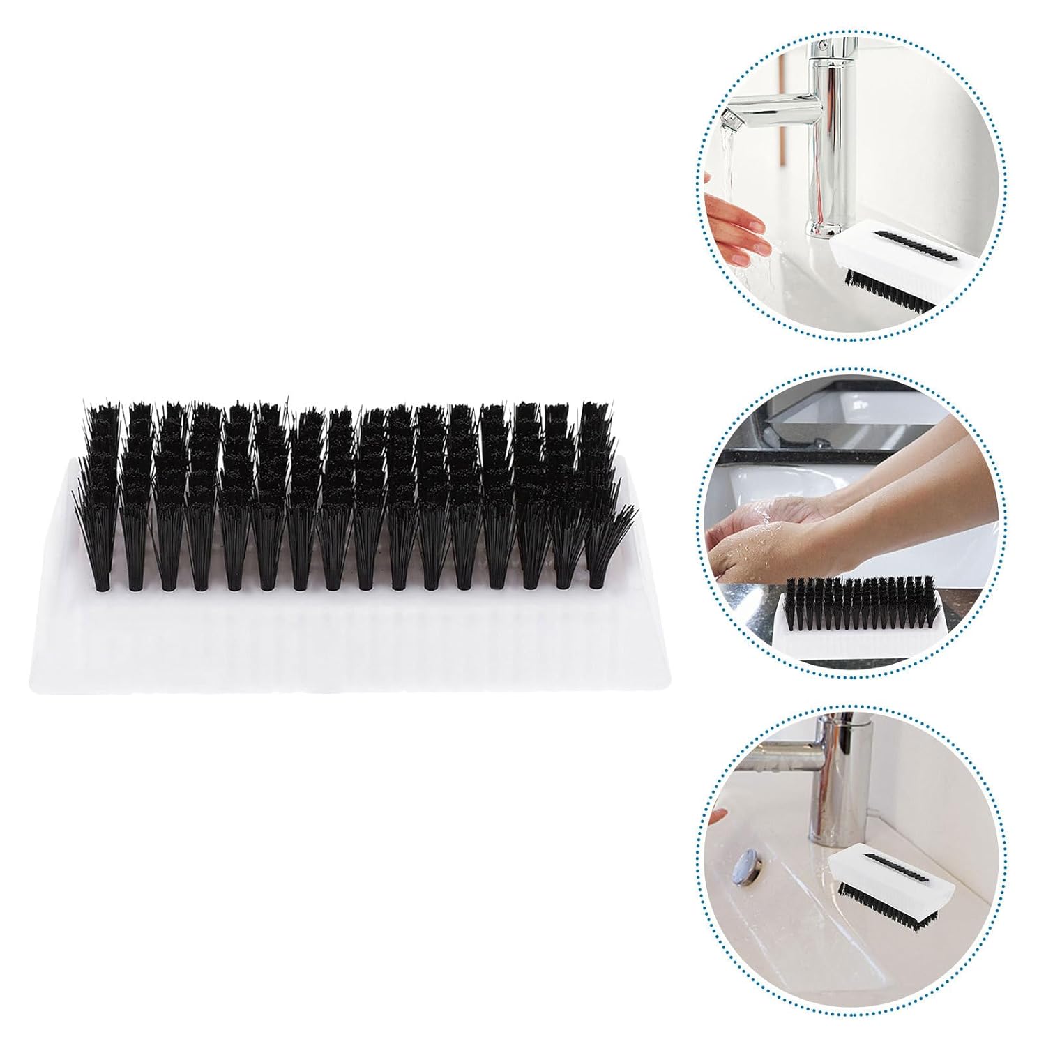 4pcs Double-sided Nail Brush for Fingernail Cleaning with Soft Bristles and Anti-slip Grip, Hand and Nail Scrub Brush Suitable for Men and Women, High Temperature Resistant Plastic