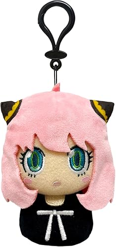 Great Eastern Entertainment Spy X Family - Anya Forger - Llavero de felpa de aspecto curioso de 4 pulgadas de alto, Multi