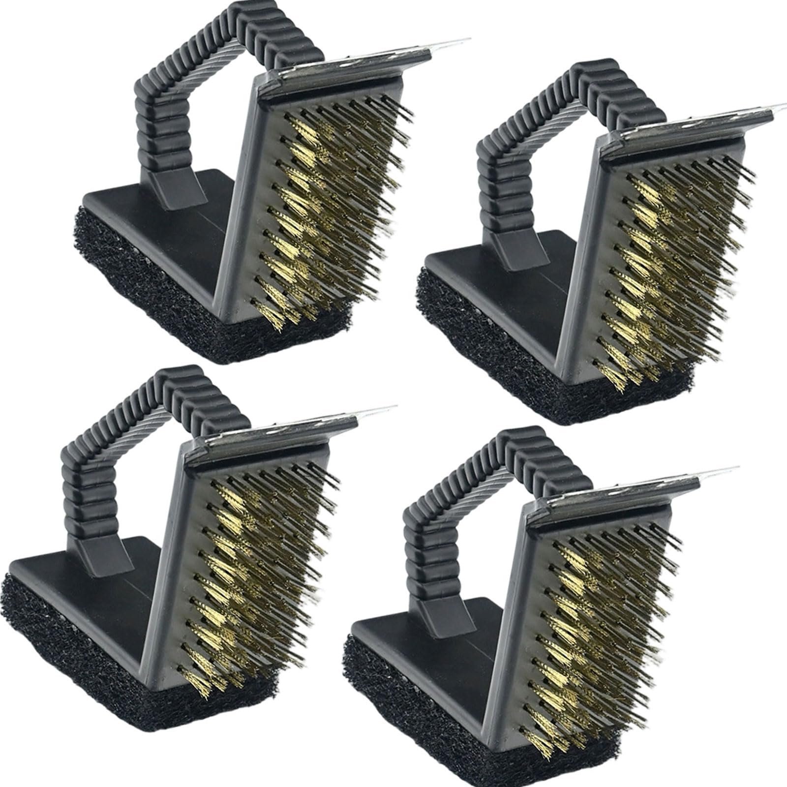 Triangular BBQ Brush Copper Wire Sponge Grills Grate Tool Heavy Duty Grill Scrubber for Outdoor