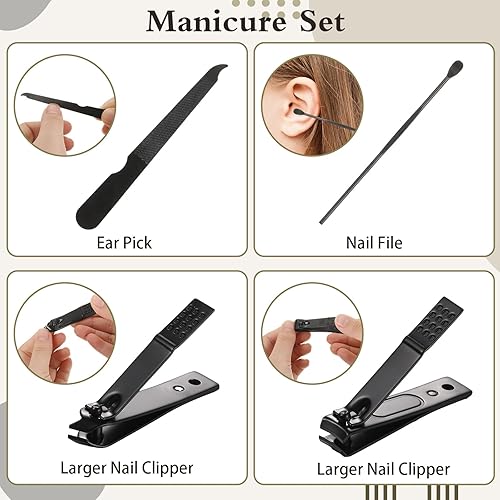 Miniatura 3 de Therwen 50 juegos de cortaúñas de acero inoxidable a granel profesional manicura pedicura kit de cuidado de uñas con estuche de viaje kit de aseo