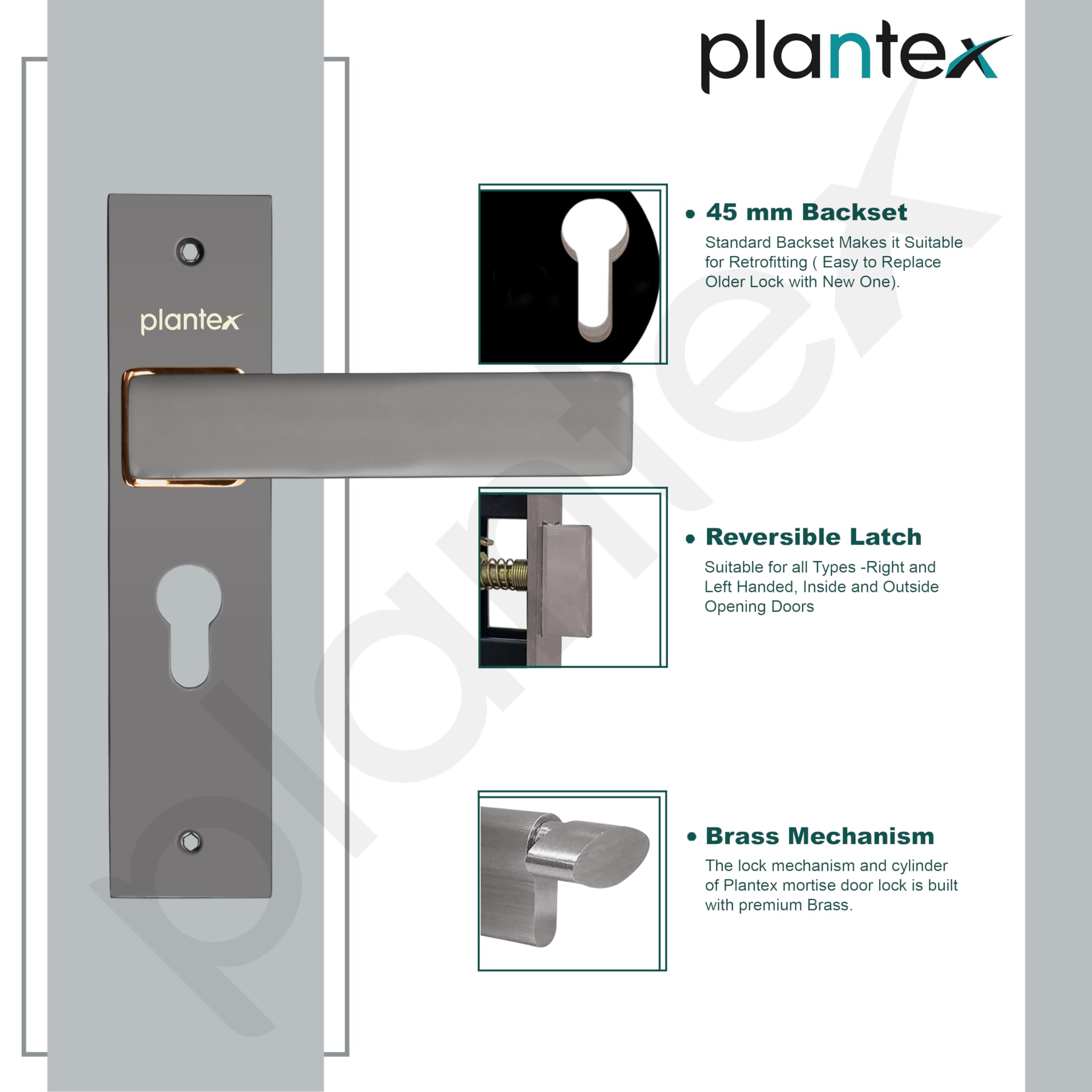 Plantex Heavy-Duty Door Lock - Secure & Stylish -4
