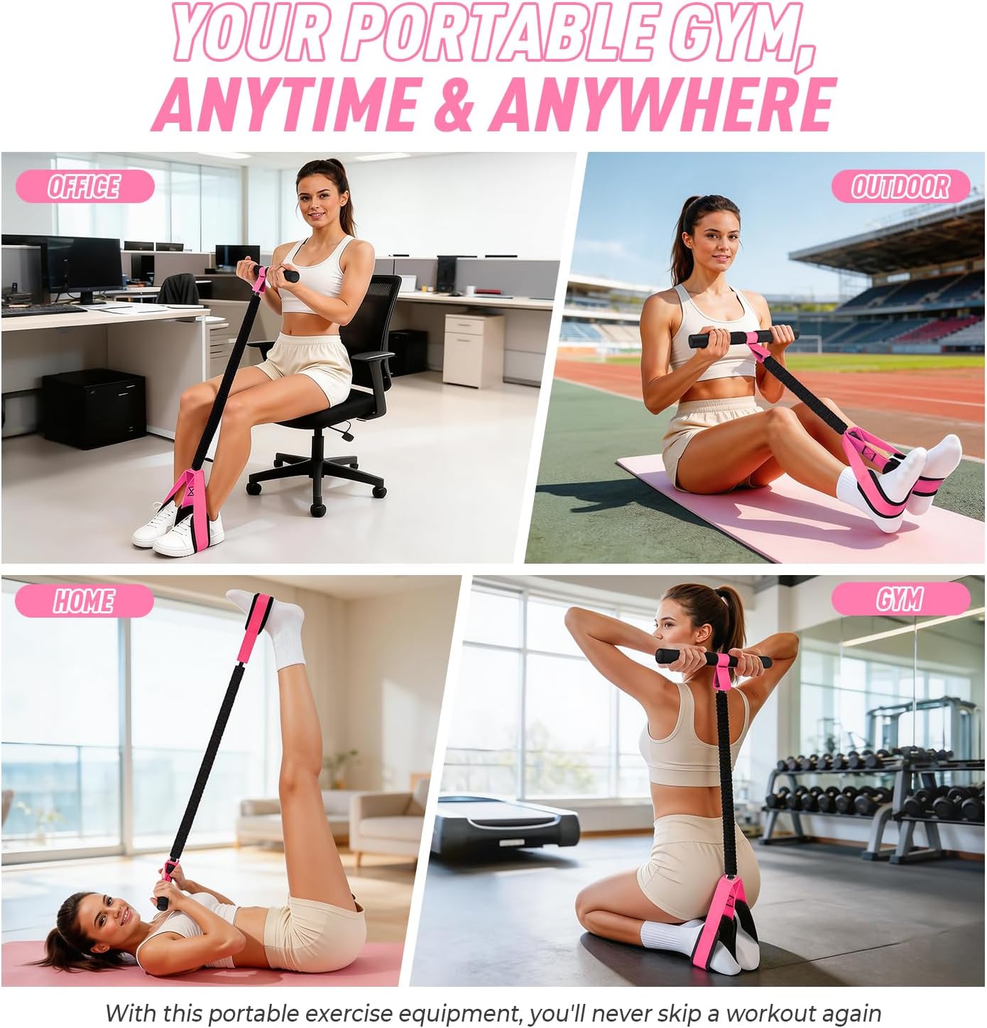 Upgraded Durable Pedal Resistance Band with Handle, Thickened Latex Tubes and Soft Foam Fabric Foot Pedal, Sit Up Exercise Equipment for Abdomen, Waist, Arm, Core/ABS, Leg, Physical Therapy