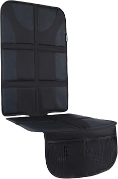 Todays Kids Car Seat Protector - Waterproof with Thick Padding, 2 Pockets, Universal Fit - Black