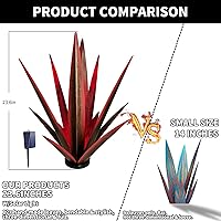 Vista 2 de Escultura rústica de tequila grande, plantas de agave de metal rústico para patio al aire libre, decoración del hogar, estatua de metal pintada a