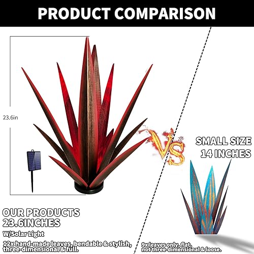 Miniatura 9 de Escultura rústica grande de tequila, plantas de agave para patio al aire libre, decoración del hogar, estatua de jardín de metal pintada a mano,