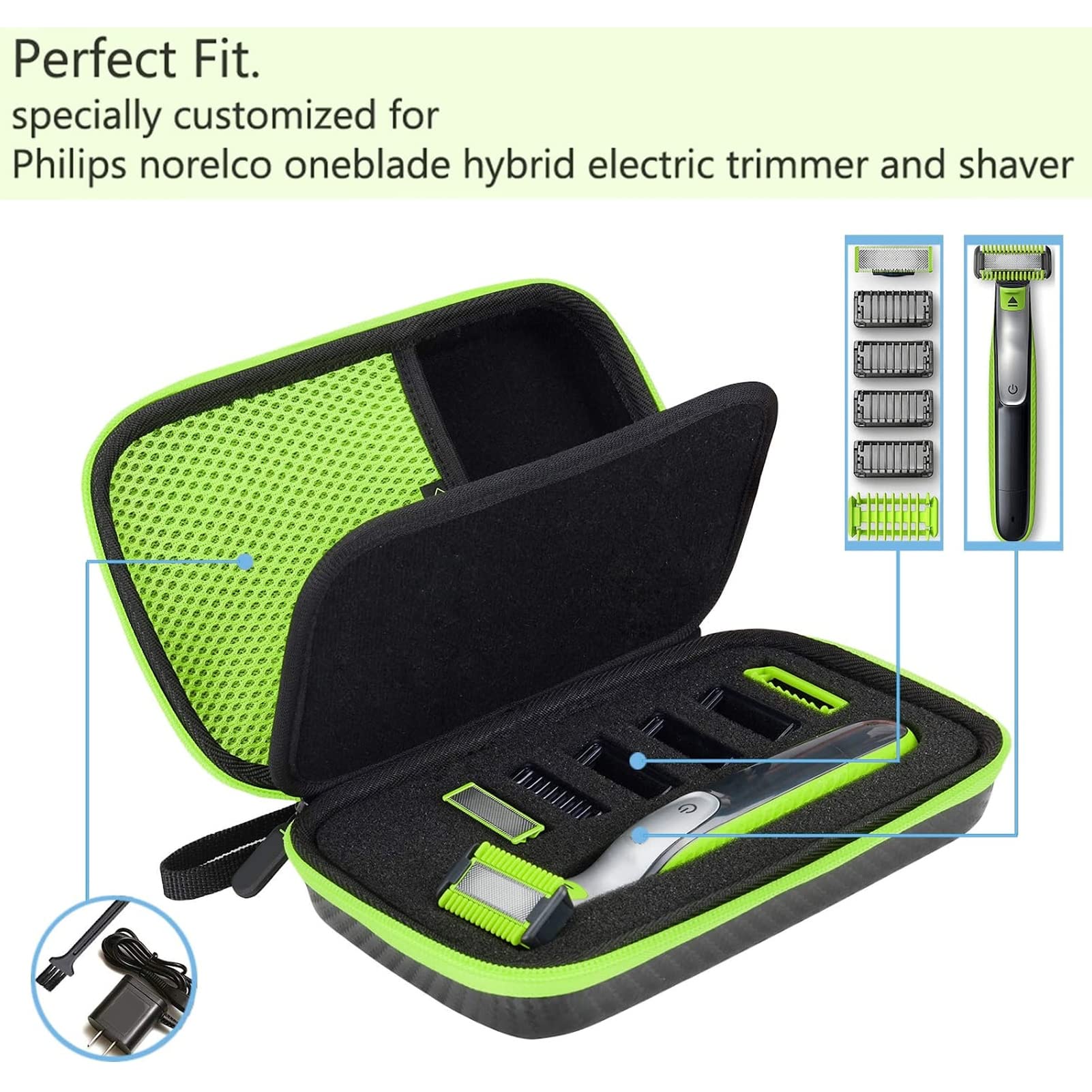 QANYEGN Electric Shaver Trimmer Travel Cover, Trimmer Hard Water Proof Storage Case - Image 2