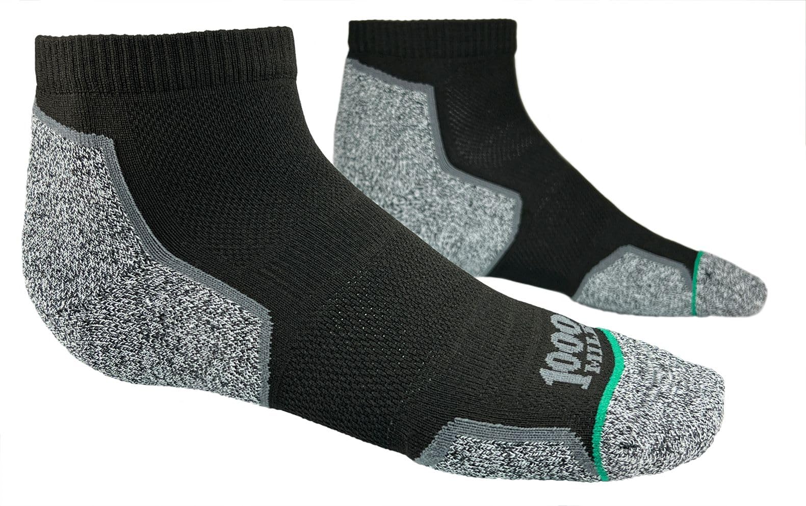 1000MILESW Run Anklet Repreve Single Layer Twin Pack Black Med