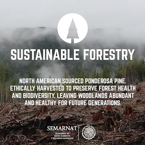 Miniatura 9 de PIPE DECOR Restore - Mesa auxiliar de madera maciza, 22 pulgadas x 18 pulgadas x 1.25 pulgadas, pino ponderosa recuperado en gris Riverstone