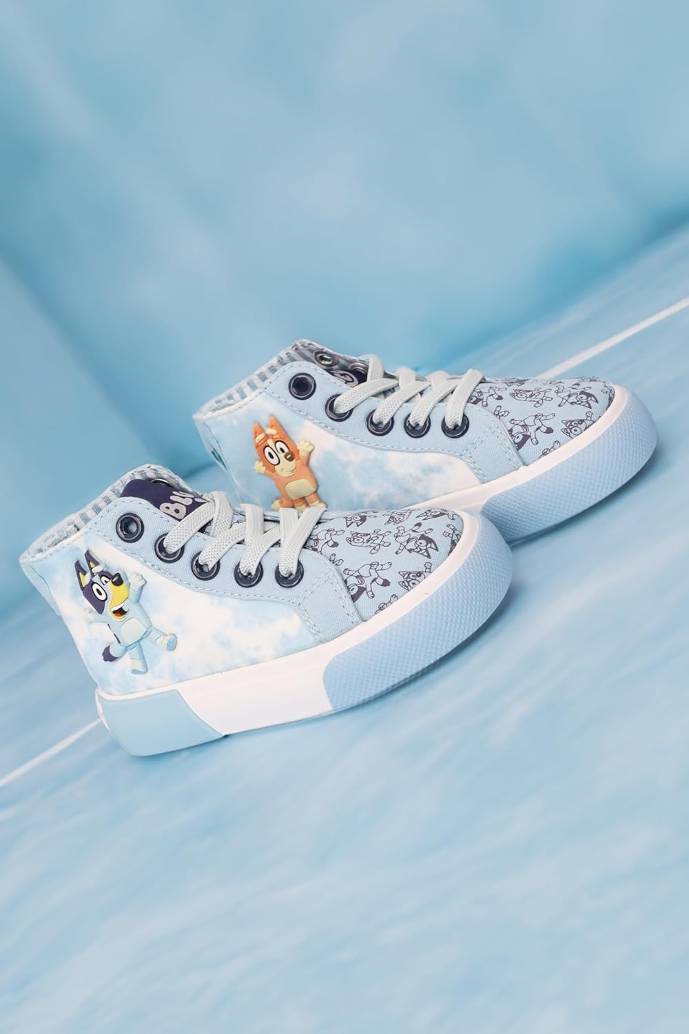 Ground Up Bluey Sneakers for Kids - Unisex High-top Bluey and Bingo Shoes with a Side Zipper so They Slip on! - Image 2