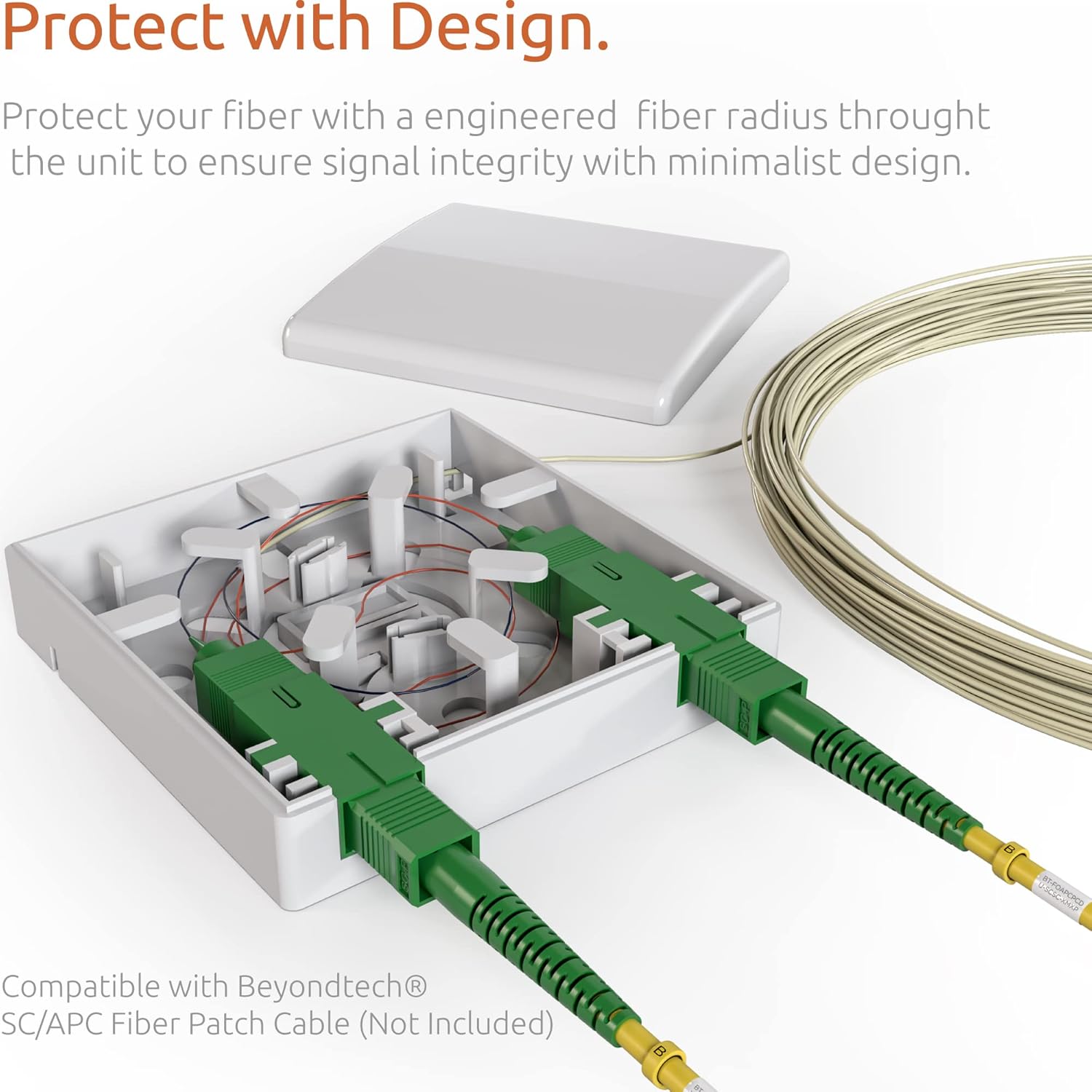 FTTH Termination Box SC/APC with SC/APC/SM G657A2 / Simplex 4.0mm - Fiber Optics 15M LSZH Pigtail