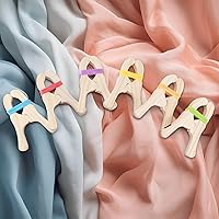 Vista 4 de 6 piezas de clips de madera para jugar para niños, kit de construcción de fuertes Montessori y Waldorf, clips de seda gigantes de madera hechos a