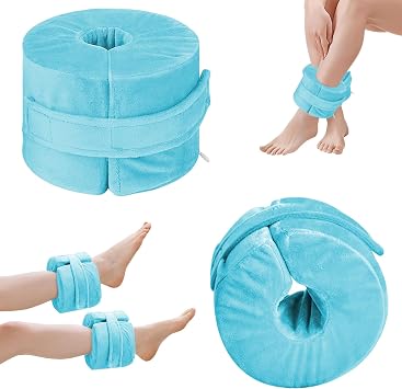 Ankle Foam Cushion, Wedge Heel Elevation Pillow with Zipper Removable Cover for Foot Pressure, Floor Pain, Ulcer, Foot Rest, Post Surgery Leg Rest, Leg Rest, Leg Rest, Leg Rest, Leg Rest, 2 Pcs