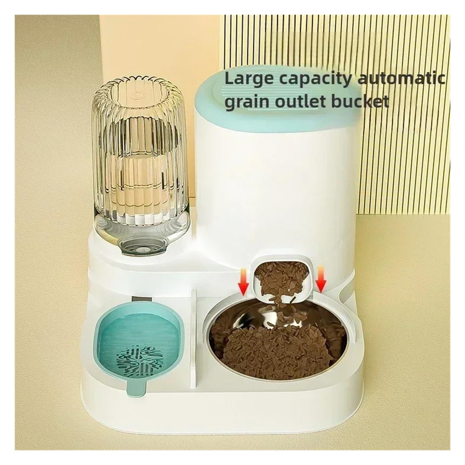 Distributore di cibo for animali domestici, non elettrico(Grey)