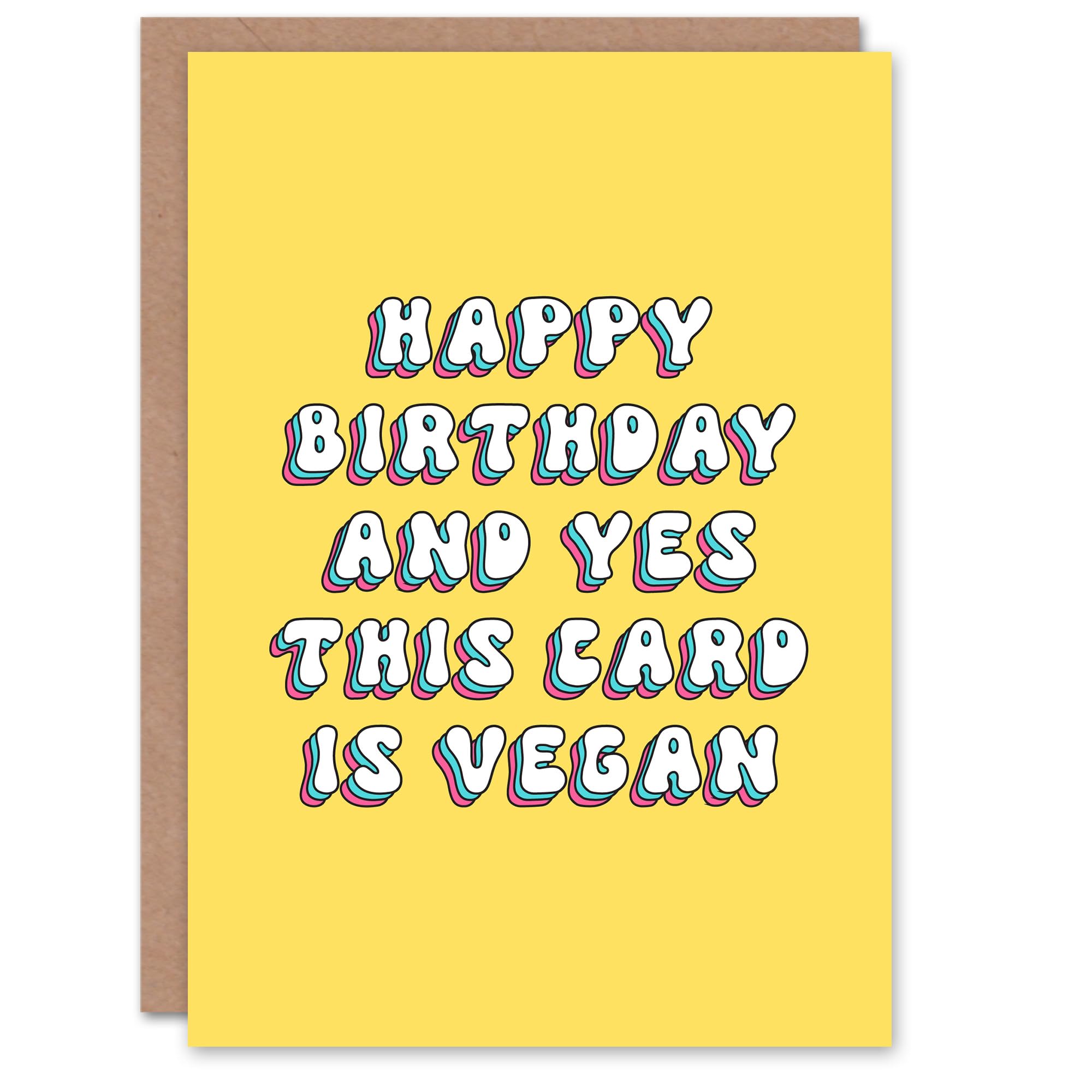 Artery8 Greeting Card Yes This Card is Vegan Funny Fun Cheeky For Her Woman Wife Gran Mum Sister Birthday Card