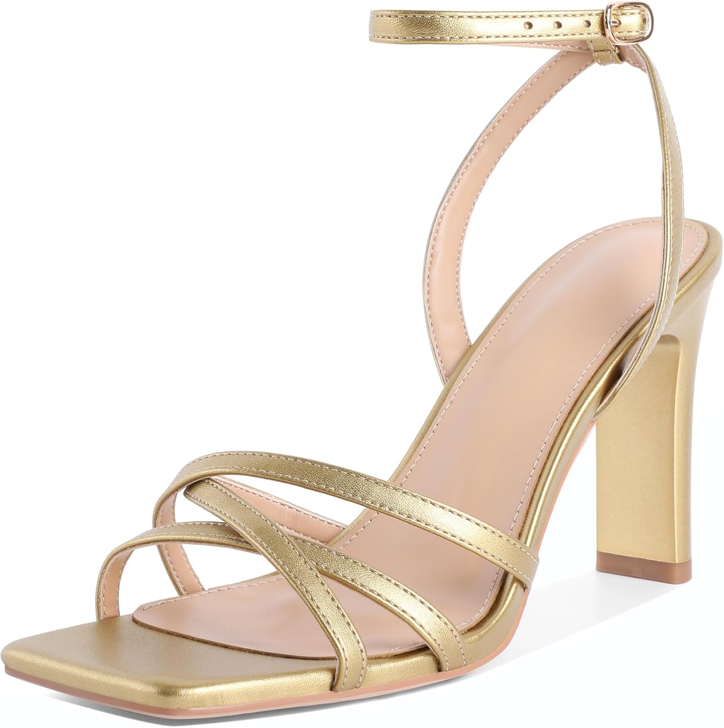 Joseywade Women Chunky Heels - Strappy Ankle Strap Sandals