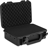 TORIBIO Hard Carrying Case with Customizable Foam - Shockproof 11.6" Storage Box for Microphones, Cameras, Recorders & Electronics