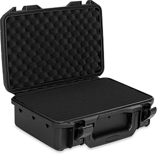 TORIBIO Hard Carrying Case with Customizable Foam - Shockproof 11.6" Storage Box for Microphones, Cameras, Recorders & Electronics