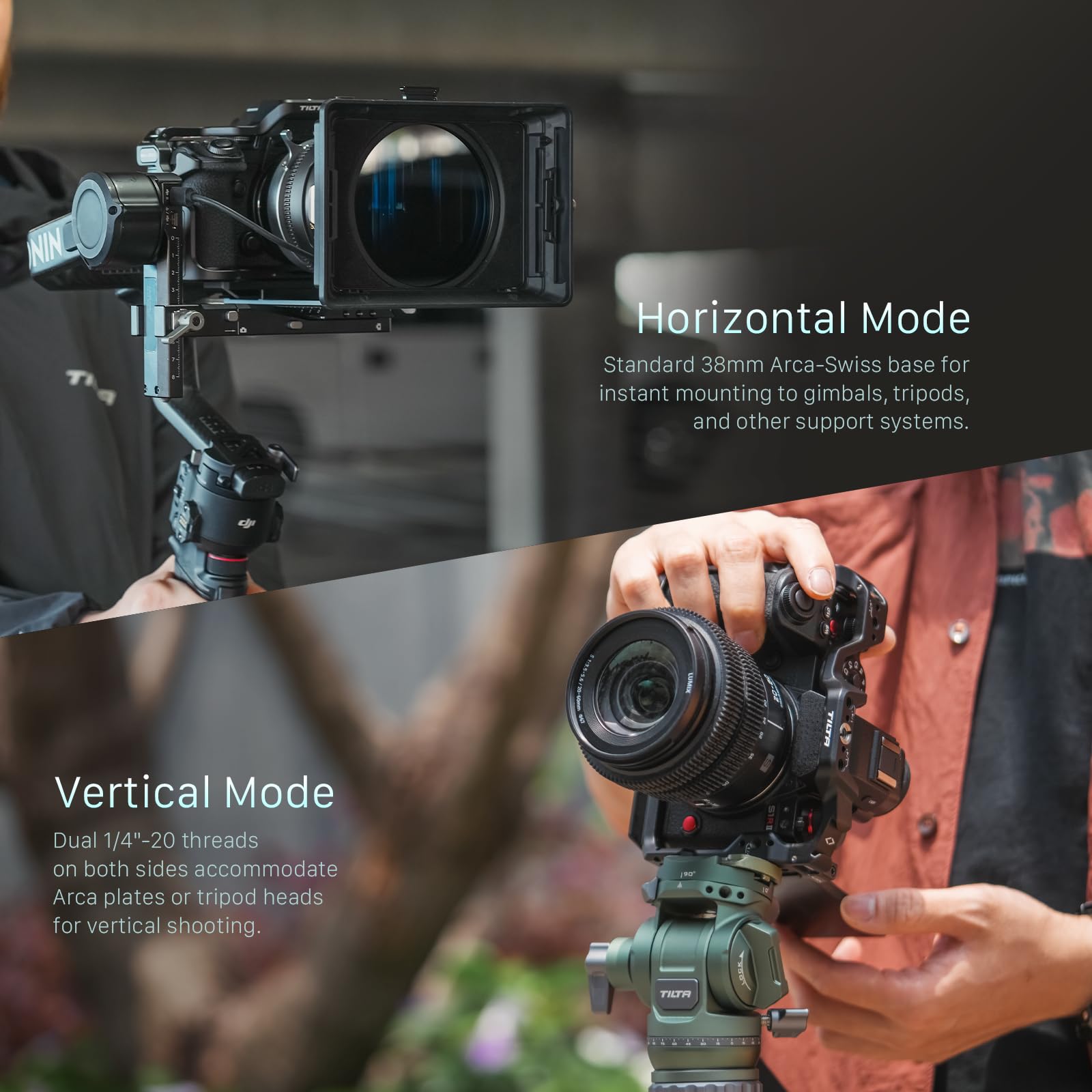 Tilta Gabbia S1R ii, gabbia per fotocamera completa compatibile con S1R/S5 IIX/G9 II, filettatura 1/4″-20 - Nero TA-T80-FCC-B