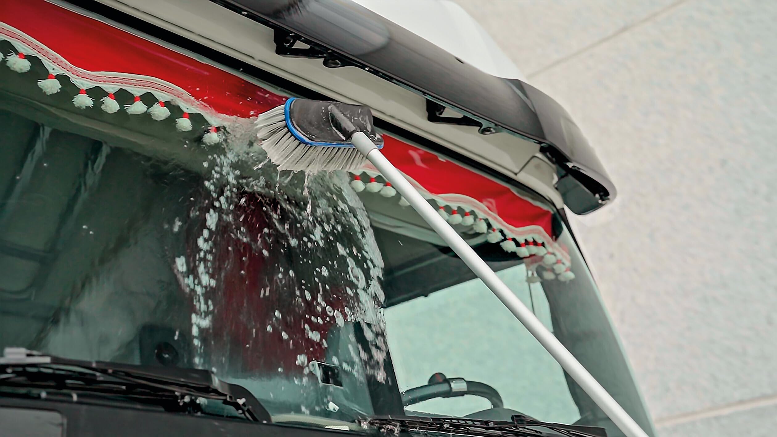 Lampa 38001 Truck-Wash, Set idrospazzola con Manico telescopico, innesto a Vite, Lunghezza 140-240 cm