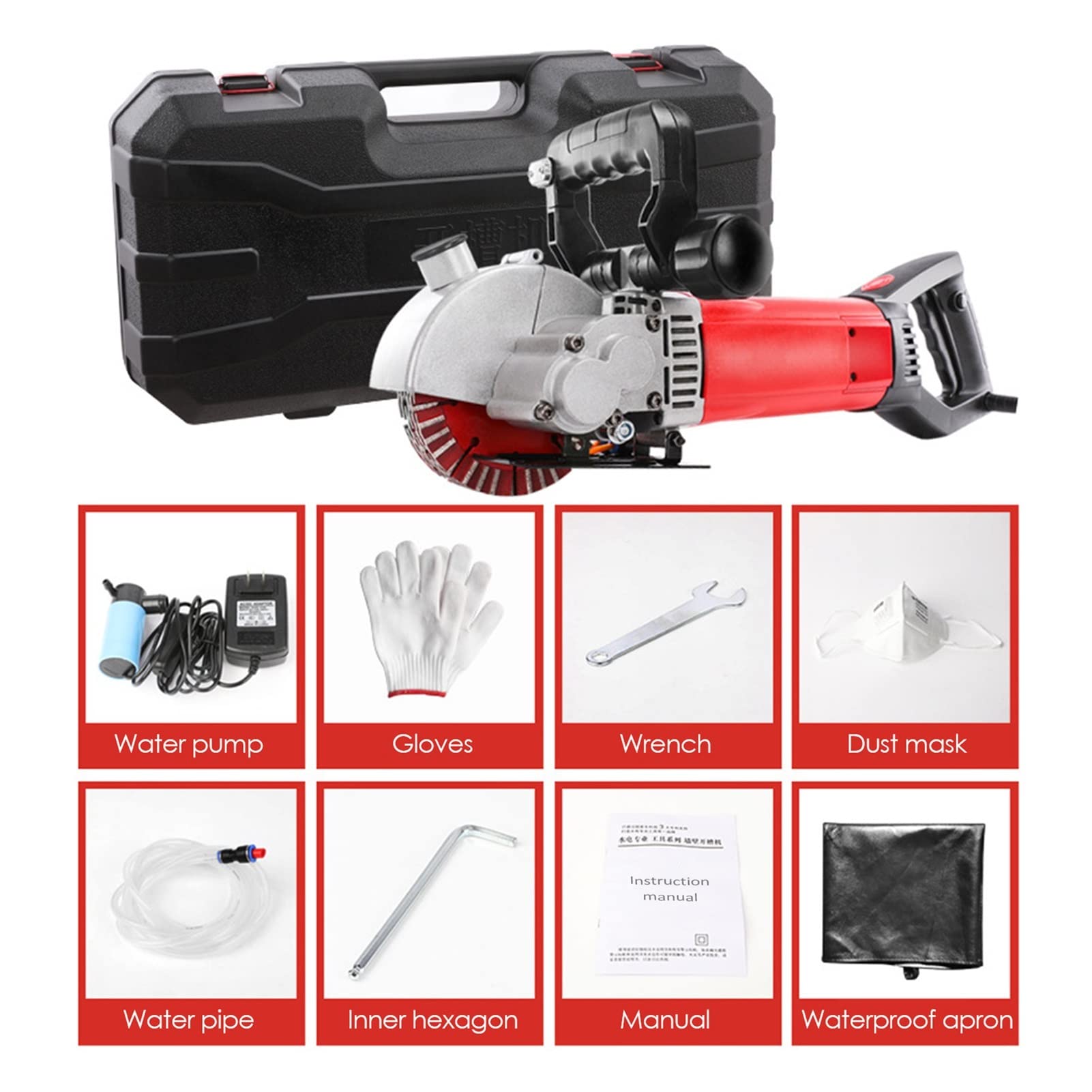 Rozadora Pared, Stock 4000W Pared eléctrica Chaser Groove máquina de corte Máquina de corte de la pared Máquina de ranura de ranura industrial