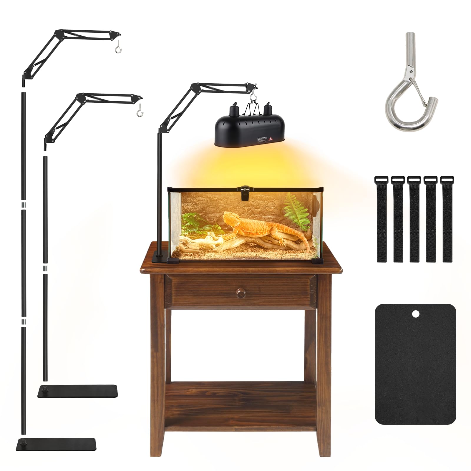 Reptile Heat Lamp Stand Adjustable Height 15 7inch To 67