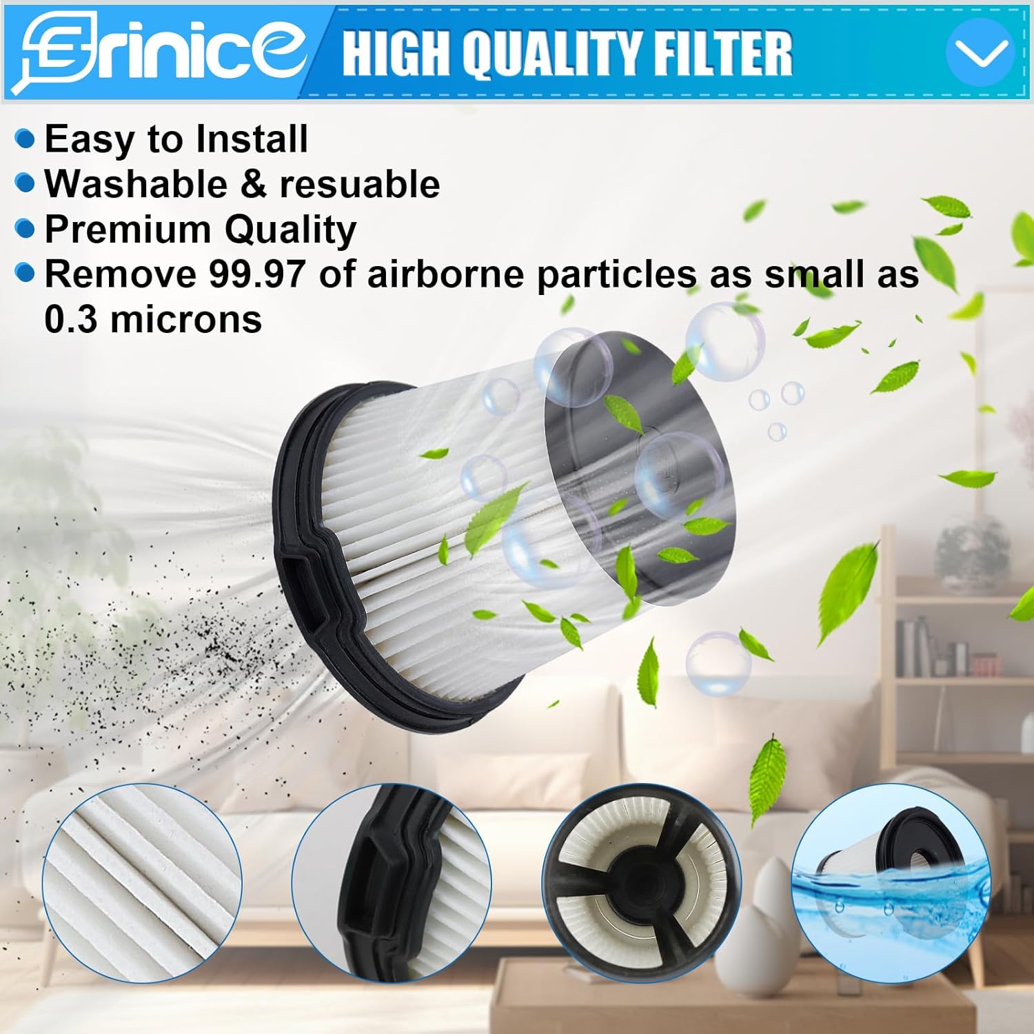 IW3511 IW3120 Filters Replacement Parts for Shark Detect Pro Auto-Empty System Cordless Stick Vacuum IW3615 Accessories for Shark Detect Pro Cordless Vacuum IW1111 IW1120 Filter Set, 13 pack