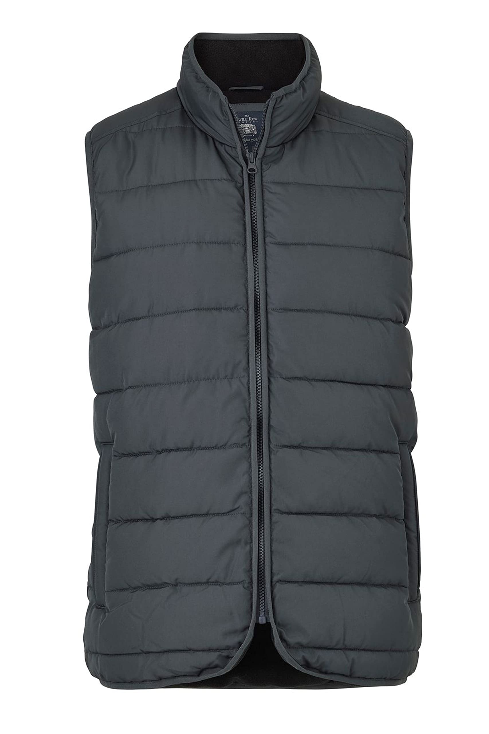 The Savile Row Company London Men's Dark Grey Luxury Quilted Padded Gilet With Recycled Polyester Outer - Large