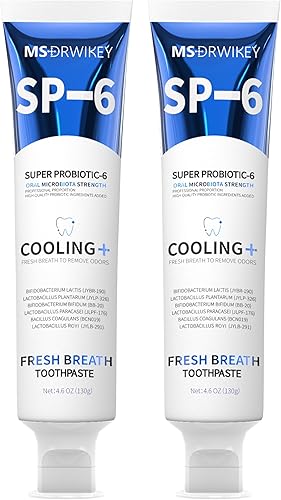 SP-6 - Pasta dental probiótica refrescante para aliento fresco, seis probióticos para una respiración fresca y salud bucal de larga duración, sin