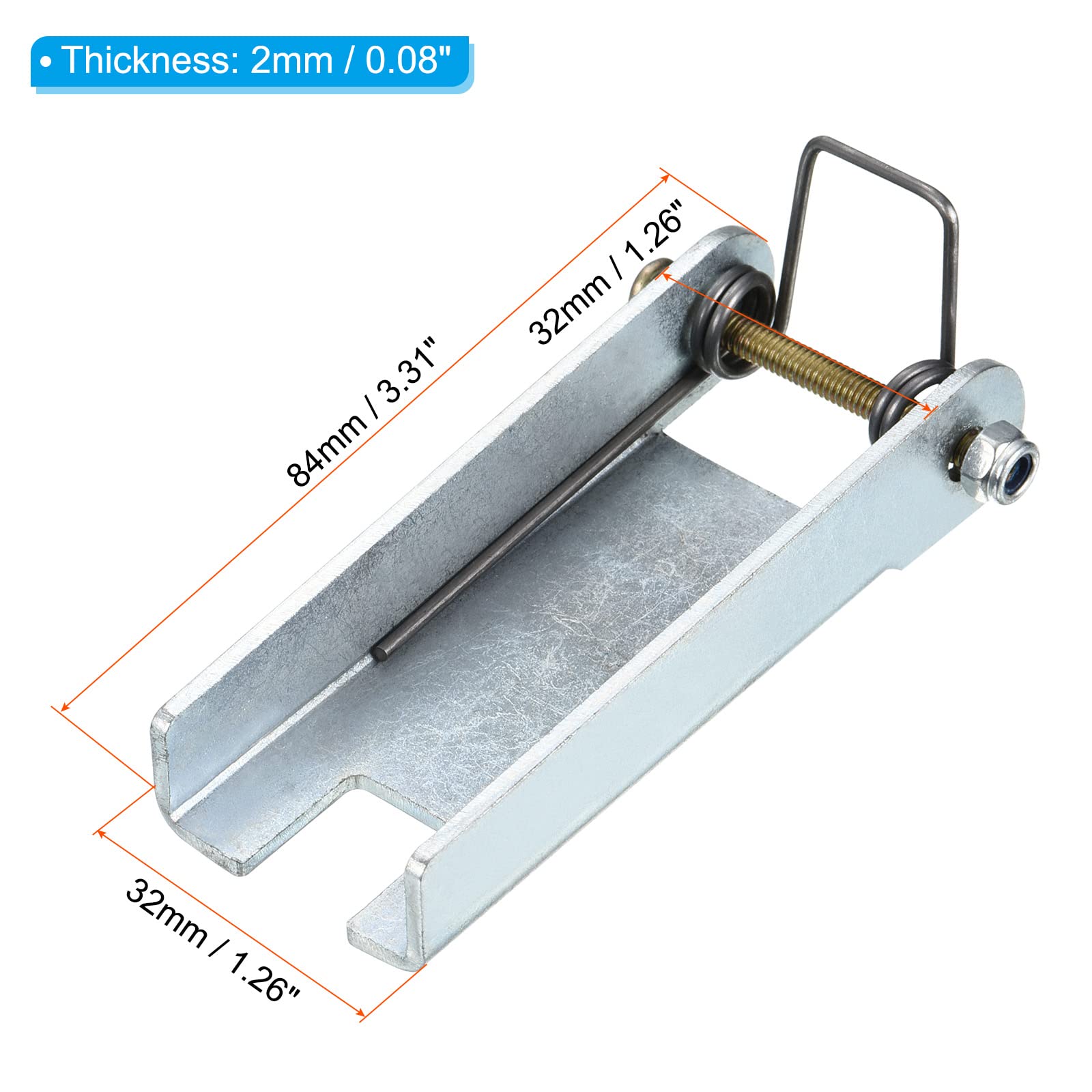 PATIKIL 84mm Gancho Seguridad Cierre Kit, 2 Paquete Metal Remolque Receptor Enganche Reemplazo para Horquilla Gancho Remolque, Plateado