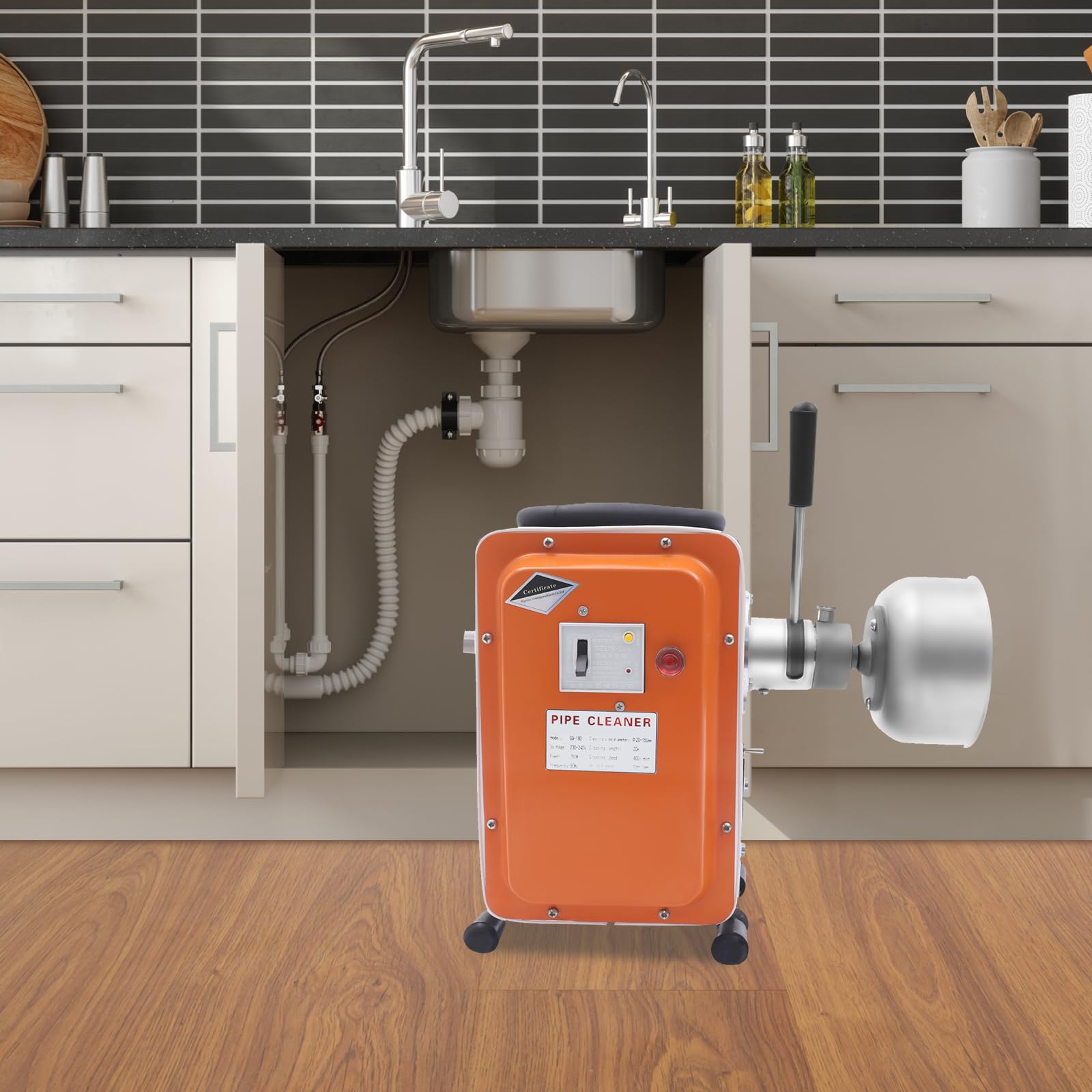 Pulitore di scarico, pulitore per tubi, spirale elettrica per acque reflue 750 W, per tubi di scarico intasati, toilette, cucina, bagno, casa, ristorante, ospitalità, regalo per proprietari di case e