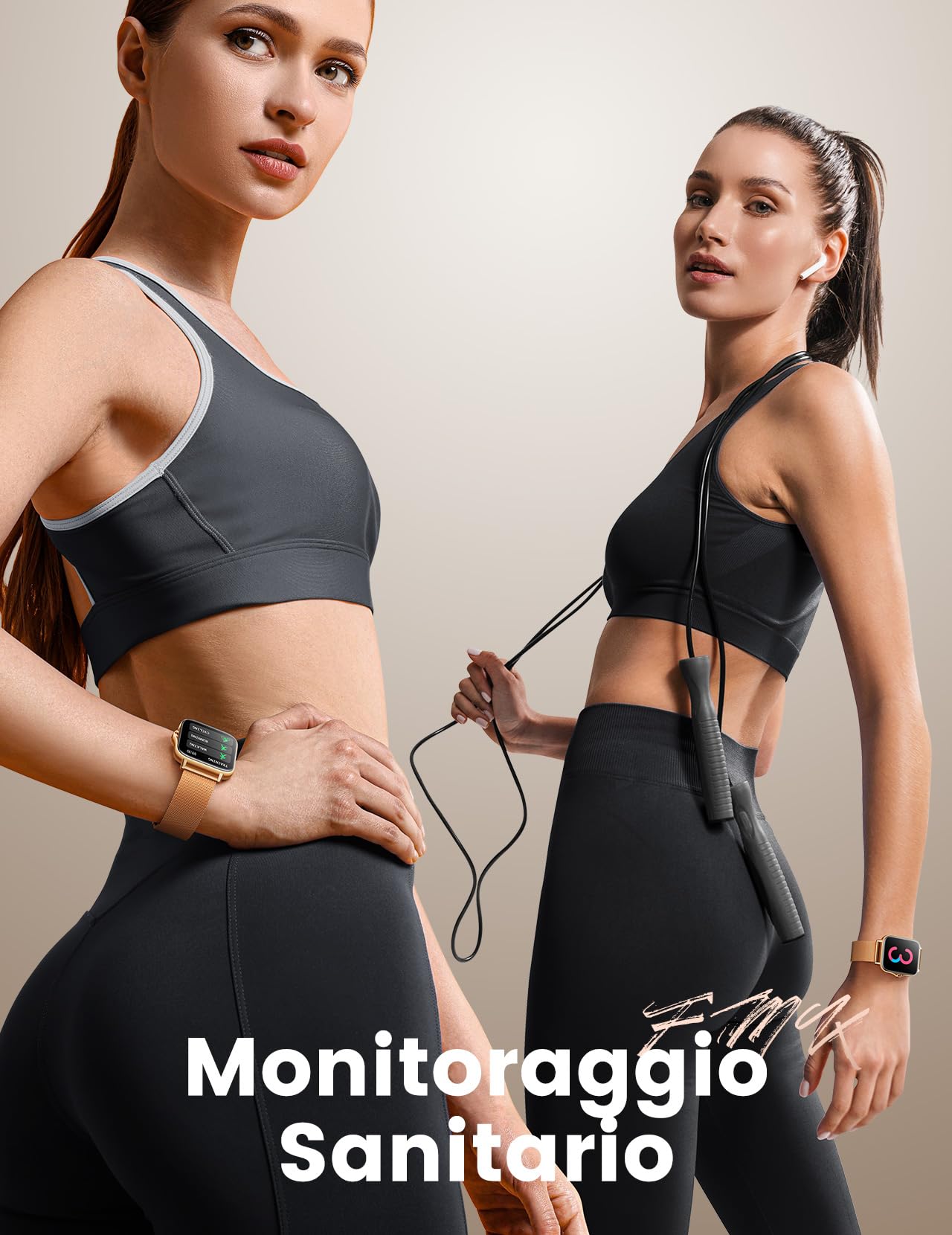 FMK Smartwatch Donna Chiamata Bluetooth e Risposta Vivavoce,1.69" HD Orologio Smart Watch Fitness Tracker con Cardiofrequenzimetro, Monitor del Sonno, Notifiche Messaggi Whatsapp per Android iPhone