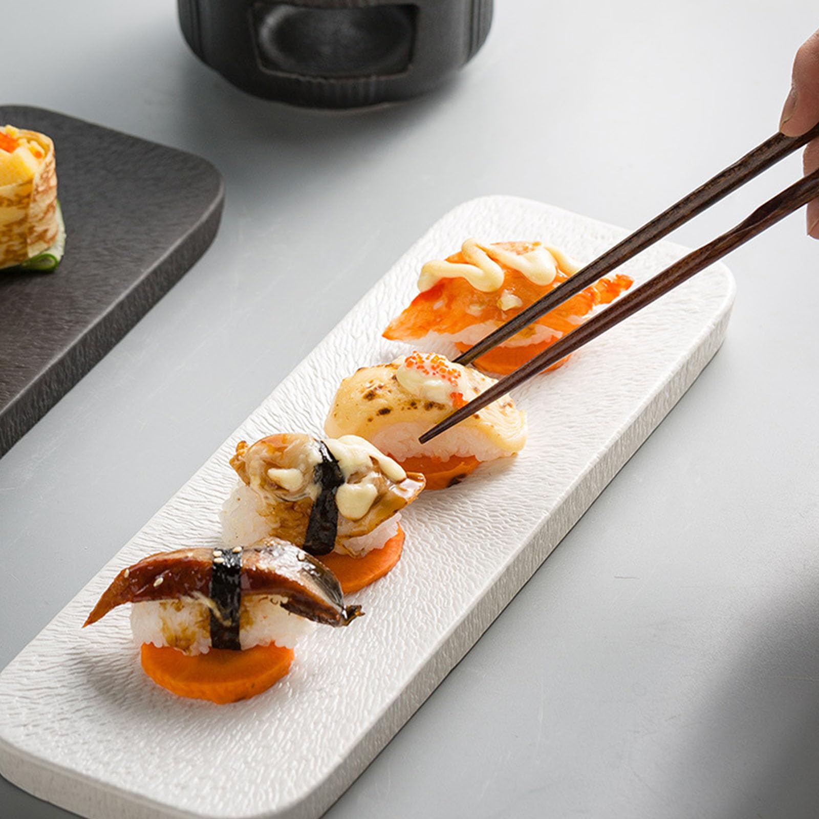 Assiette en céramique pour un usage domestique, idéale pour une présentation rapide et facile en céramique, assiette de présentation de sushis, bol à fruits, bol à goûter