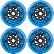 4-Pack Inline Skate Wheels Outdoor Asphalt Formula 85A Hockey Roller Blades Replacement Wheel with Bearings ABEC-9 and Floating Spacers Blue, 68mm