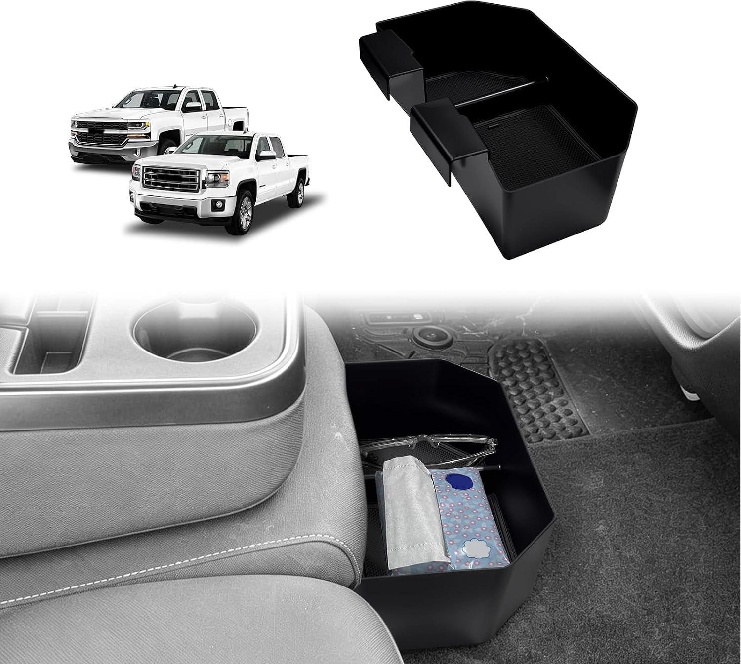 Muslogy Console Organizer for 2014-2018 Silverado/Sierra 1500, Bench Seat