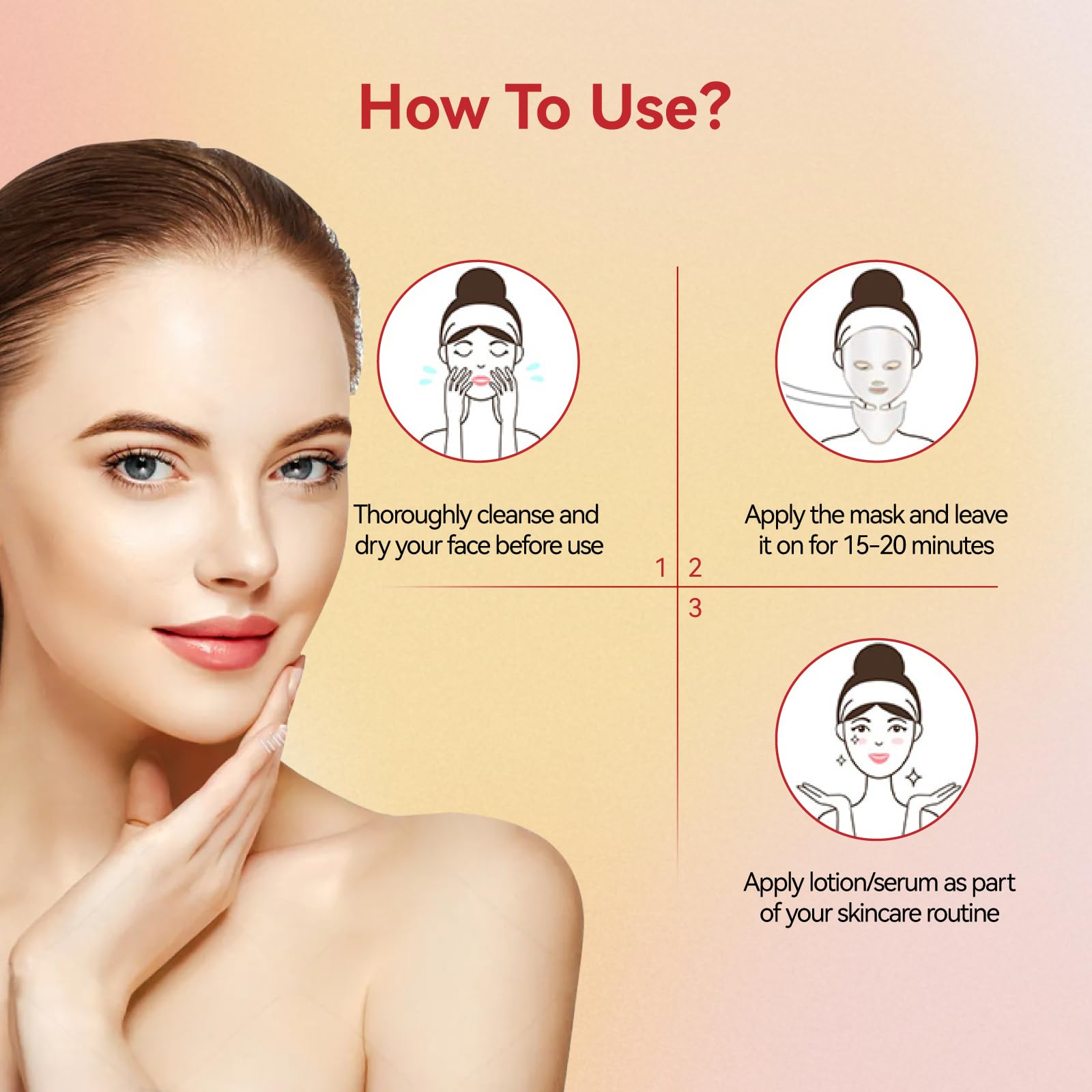 Máscara facial LED con terapia de luz, 7 colores para revitalizar la piel, dispositivo de belleza para el hogar, terapia de luz facial