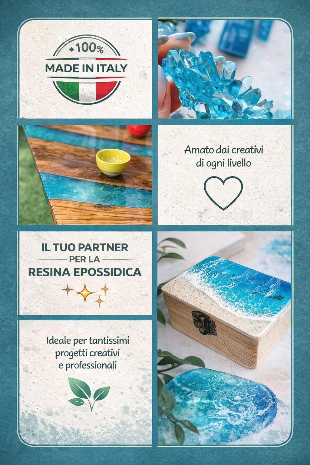 7,5 KG Resina epossidica super trasparente lucida anti ingiallimento, rasparente e senza bolle, adatto per gioielli, rivestimento in legno e resina colata - DeltaResins (la più usata)