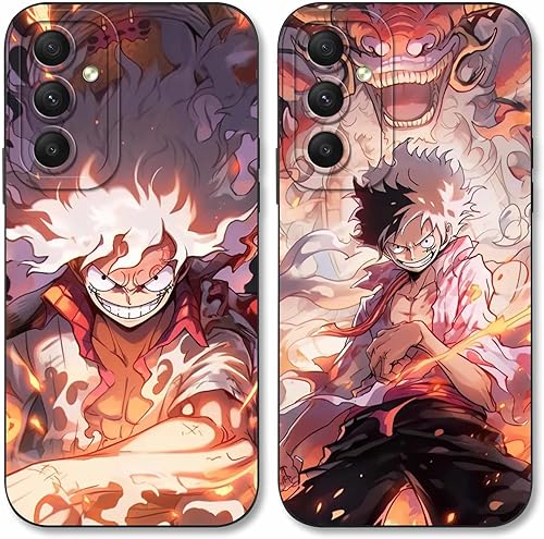 Paquete de 2 fundas de teléfono de anime para Samsung Galaxy A54 5G de 6.6 pulgadas, fundas geniales de estética de manga, diseño de personajes de