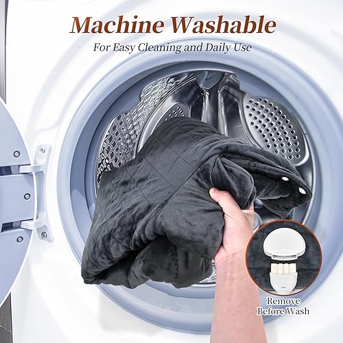 Vista 7 de Almohadilla térmica para cuello, hombros y espalda, almohadilla térmica eléctrica para aliviar el dolor para espalda, grande, 24 x 37 pulgadas