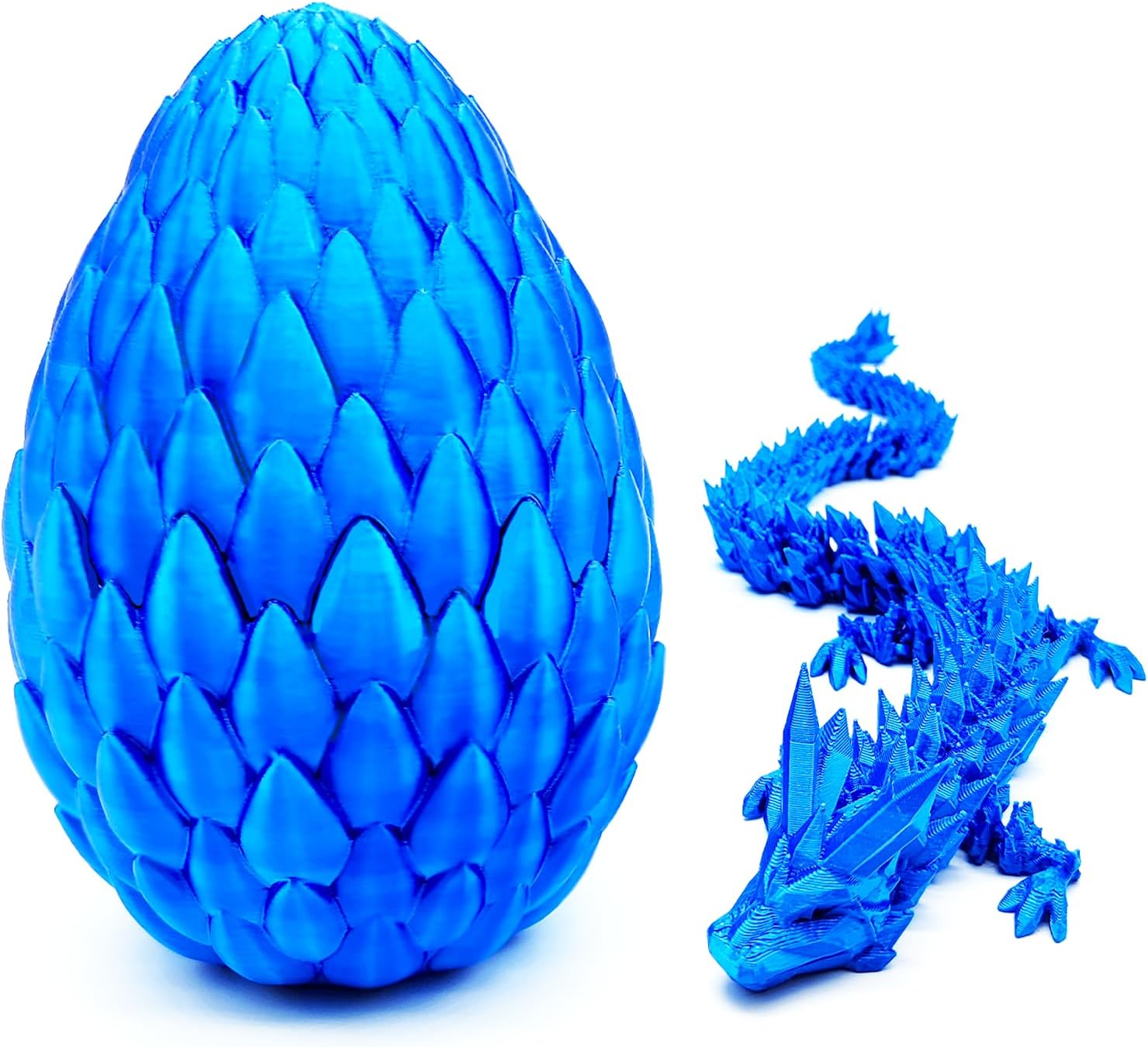 Dragon Eggs with Dragon Inside，3D Printed Mystery Dragon Egg ,Dragon Egg Fidget Toy for Kids,Surprise Dragon Eggs Gift for Boys & Girls，Who Loves Dinosaurs Will Love Dragon Egg Toy.(Small, Blue)